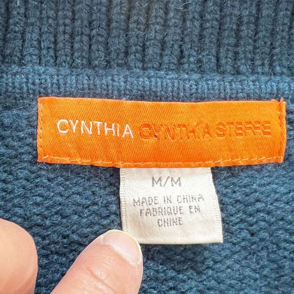 Cynthia Steffe Women 100% Cashmere Ruffle Trim Crop Cardigan Sweater Drk Teal, M - Picture 6 of 15
